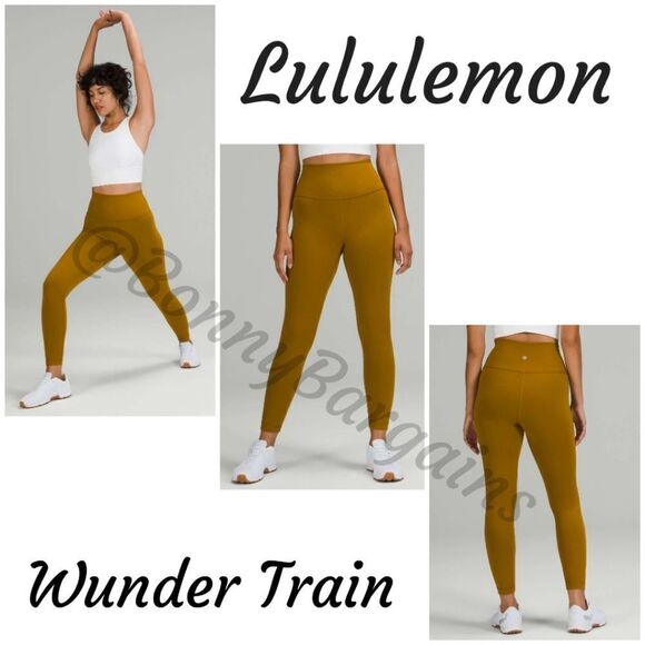 NWT Lululemon Wunder Train High-Rise Tight 25” Gold Spice - Picture 1 of 13